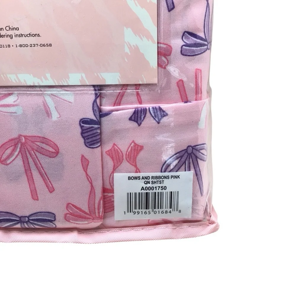 6pc Betsey Johnson Bows & Ribbons Purple Coquette Balletcore Queen Sheet Set